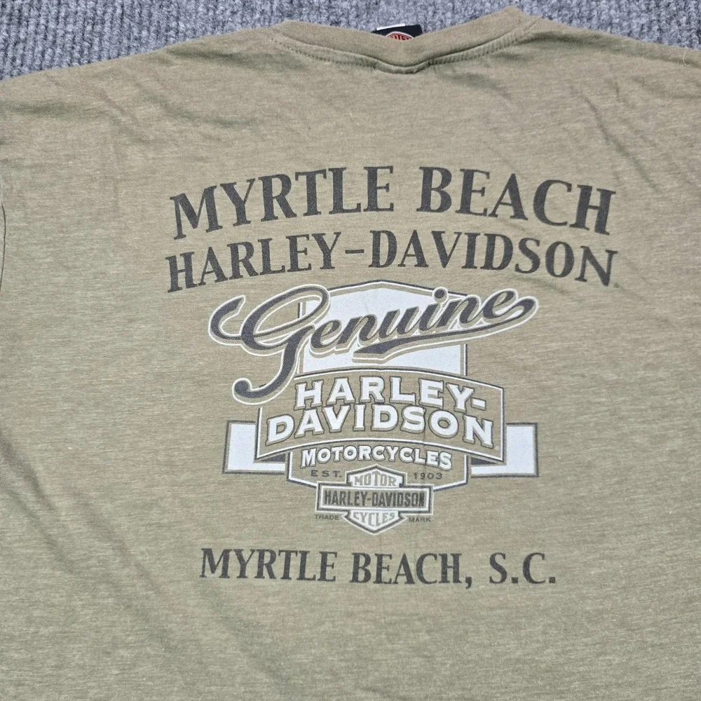 Harley-Davidson‎ Shirt Mens XL Green Myrtle Beach Graphic Tee 2017 Moto Biker